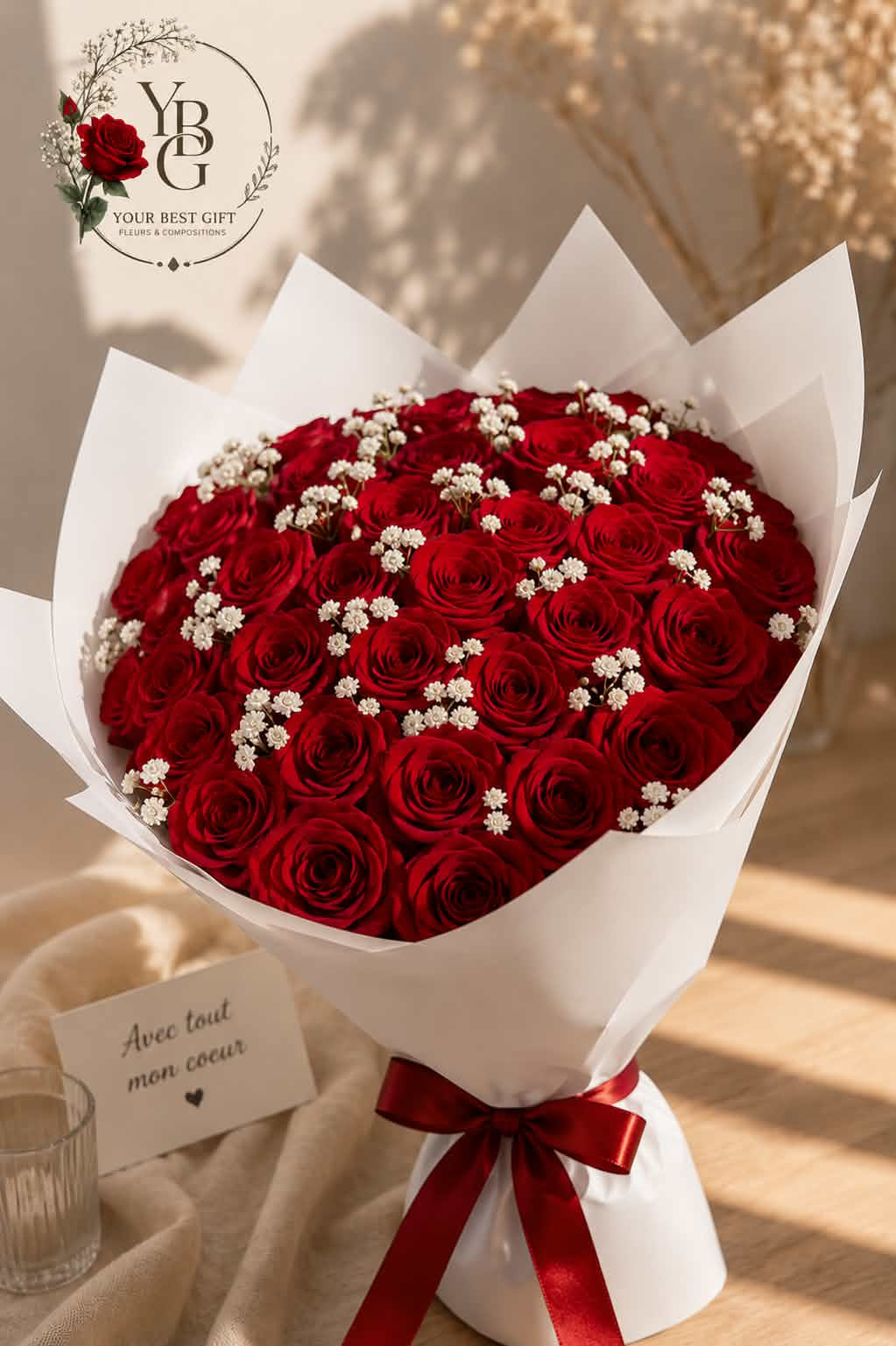 Boeket van 40 rozen